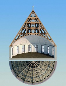 Der "Dicke Turm" in der Bauzeichnung …