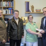 OB Dr. Eckart Würzner mit der stellvertretenden Hospizleiterin Angelika Harbarth, Roland Blatz, Erster Vorsitzender des Fördervereins, und Schatzmeister Manfred Albrecht (von rechts). Foto: Philipp Rothe 