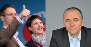 Marcus Pretzell und Frauke Petry haben einen Kollegen weniger. Michael Klonovsky (ganz weit rechts) bricht mit den beiden AfD-Politikern.